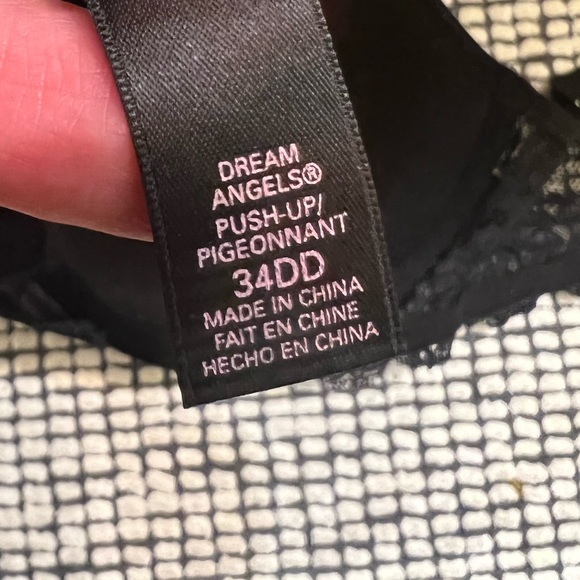 Victoria Secret Push Up Bra 34DD black&white lace - Picture 4 of 5